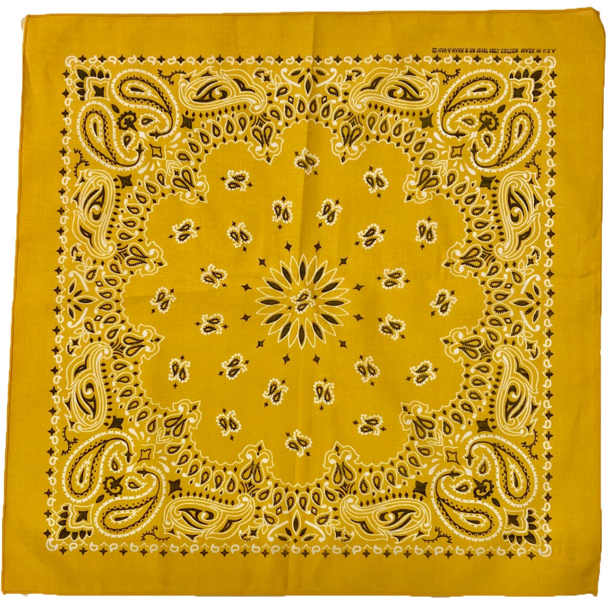 Banana Gold Paisley American Classic Bandana 24