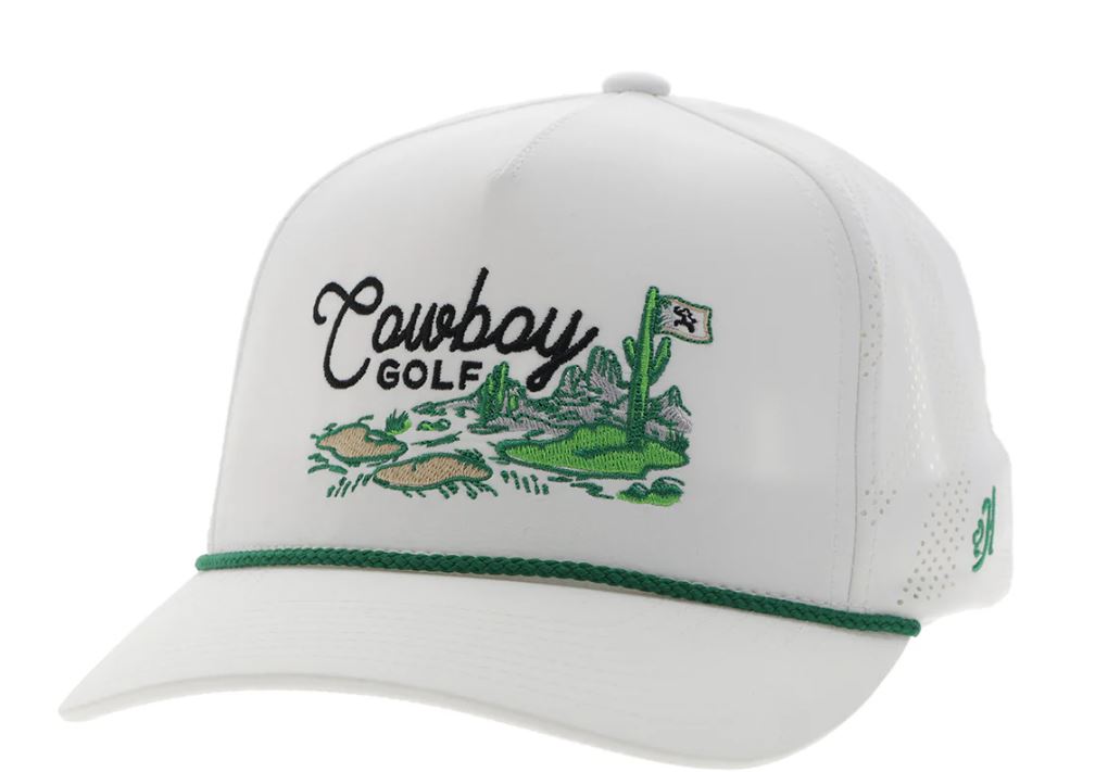 Hooey White Hooey Hills 'Cowboy Golf ' Hat with Golf Course Landscape 2517T-WH