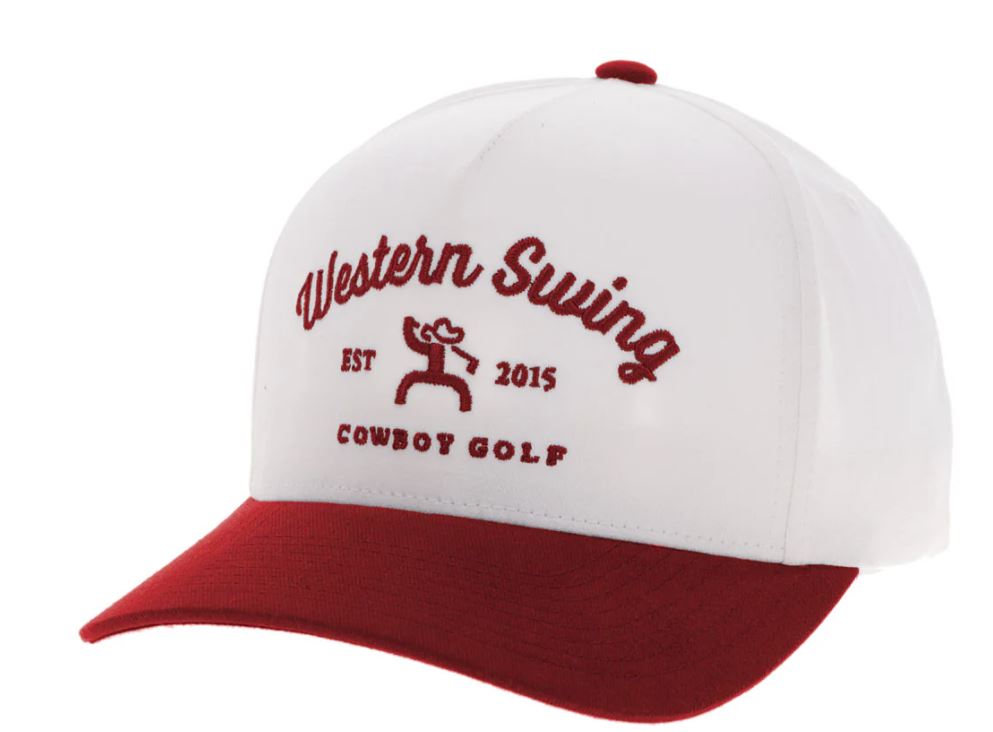 Hooey White/Red 'Western Swing' Hat with Red Embroidery Logo 2536T-WHRD