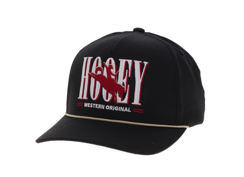 Hooey Black With Red/White Embroidered Logo Wild Ride Trucker Hat 2569T-BK