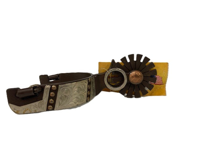 American Heritage Equine Antique Brown Men's Spur with GS Engraved Trim 260-501