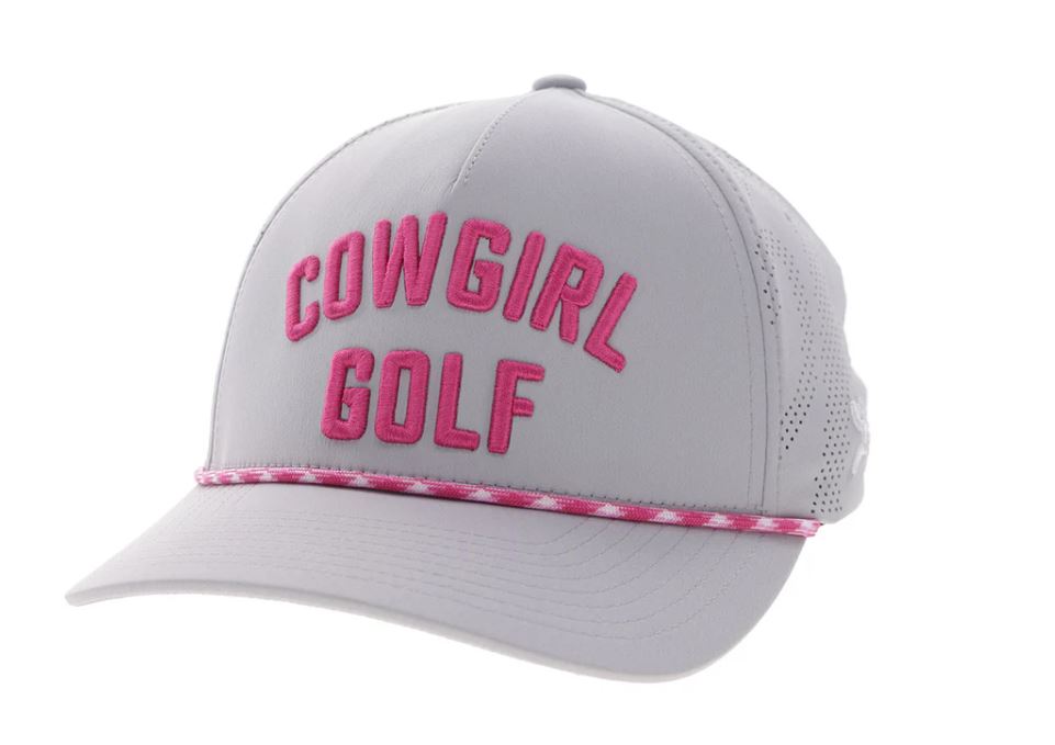 Hooey Grey/Pink 'Cowgirl Golf' Hat 2627T-GY