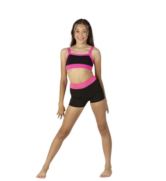 Danznmotion Two Tone Girls' Twist Back Bra Top 26316C