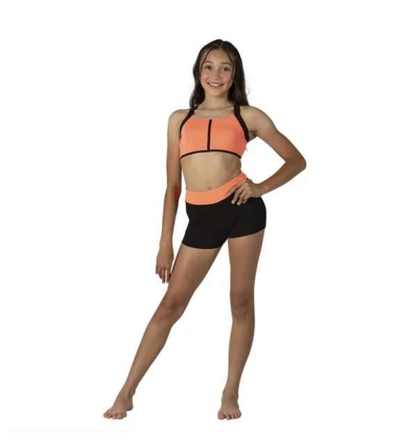 Danznmotion Two-Tone High Waist Shorts 26408C