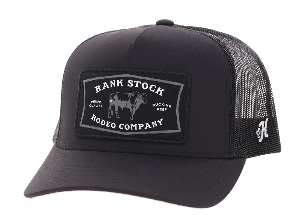 Hooey Black Rank Stock Snapback Hat 2661T-BK