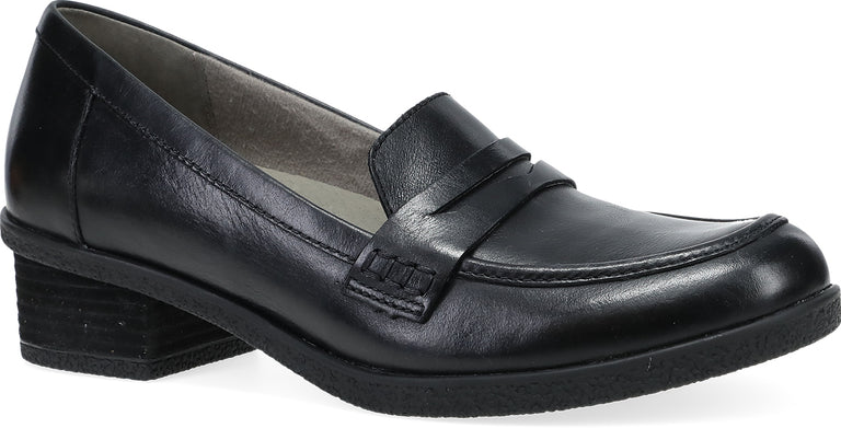 women dansko dress shoes Dansko Black Waterproof Burnished Danica Women's Loafers 2934-502300