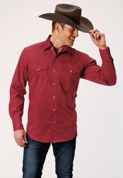 Karman Roper Red Men's Longsleeve Snap Shirt 0300102652105RE