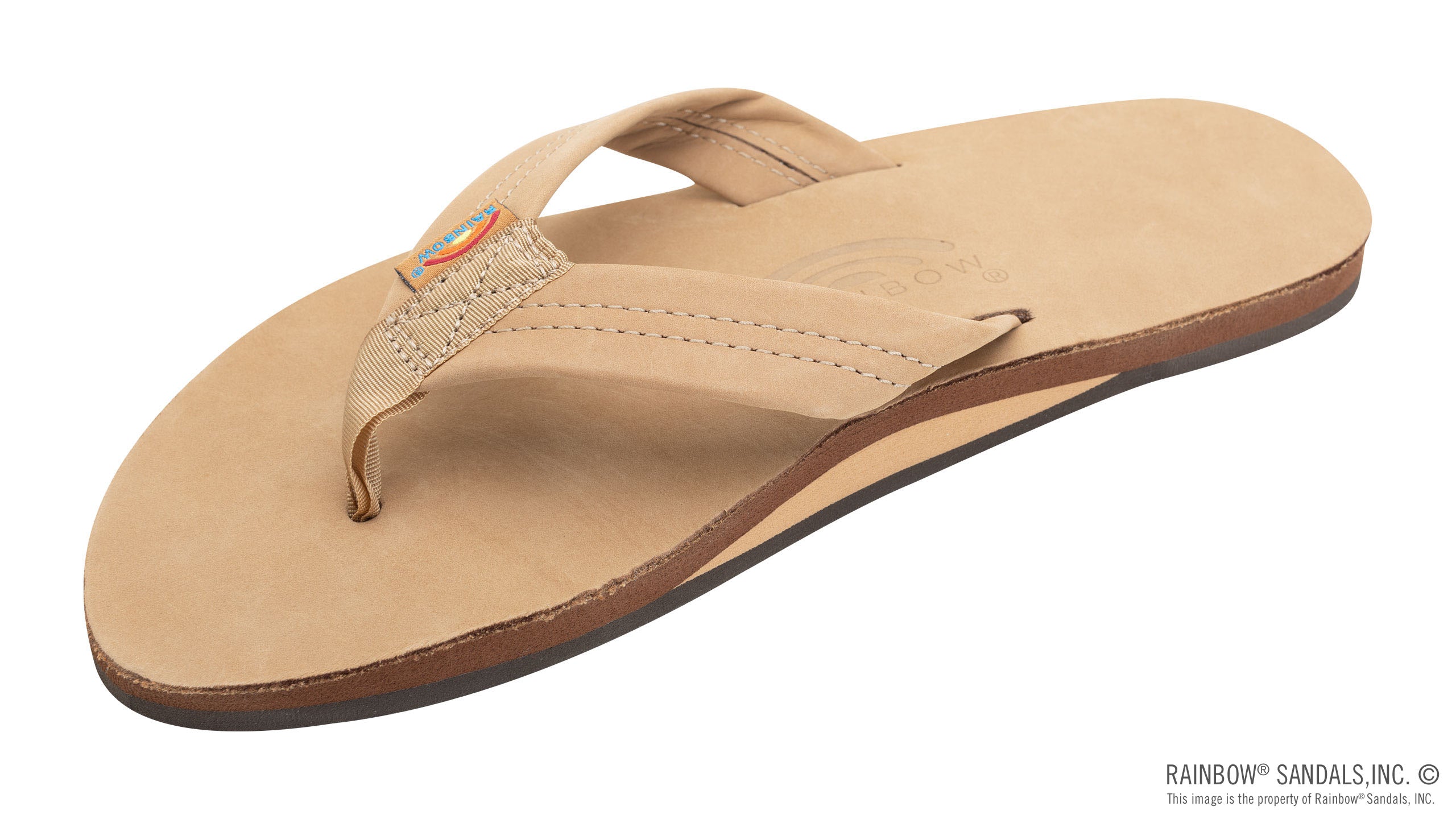 Rainbow Sierra Brown Premium Leather Single Layer with Arch Men's Sandals and 1 inch Wide Leather Strap 301ALTSO-SRBR-M