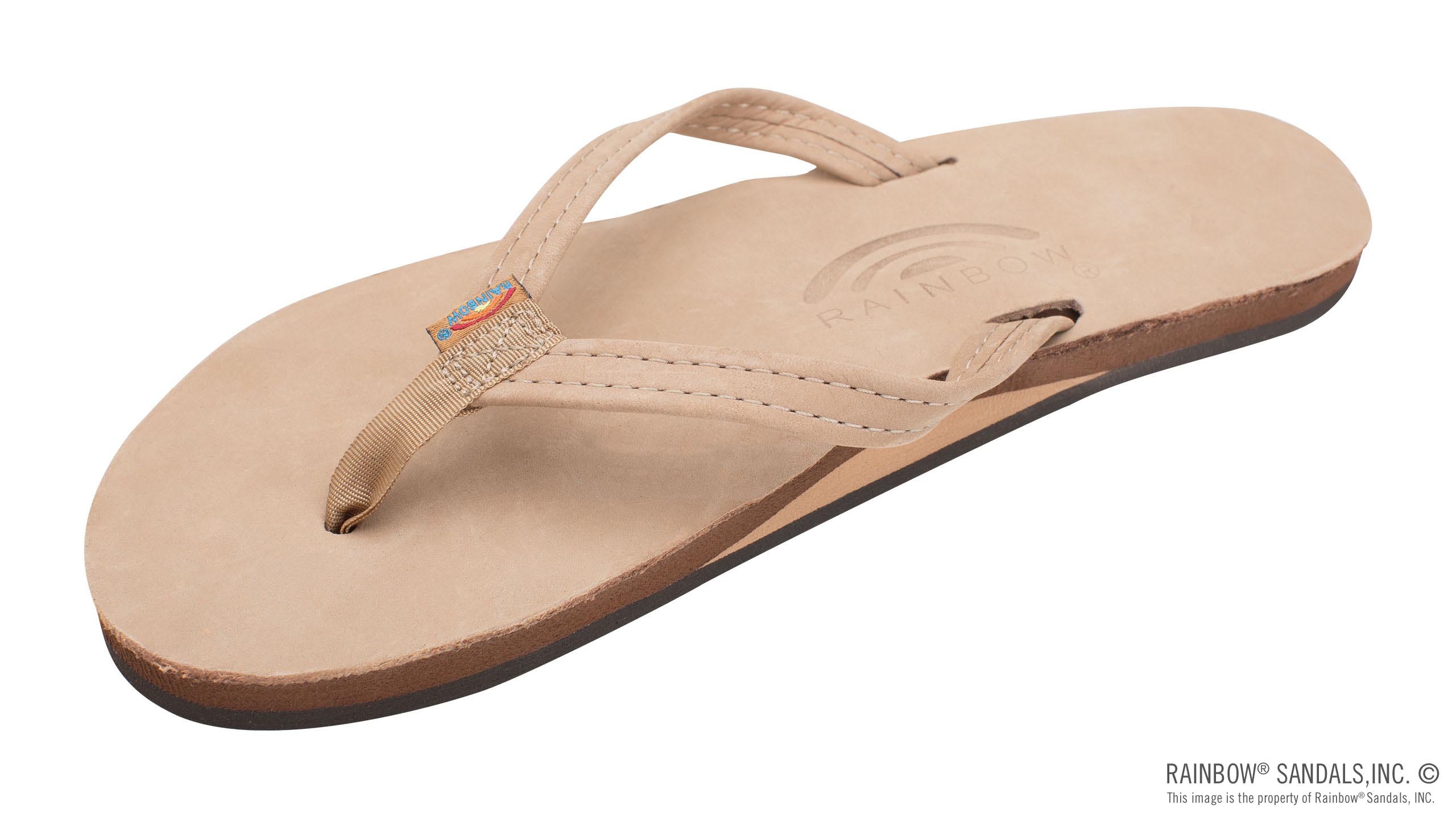 Rainbow Sierra Brown Single Layer Premier Leather Sandals with 1 inch Strap 301ALTSN-SRBR