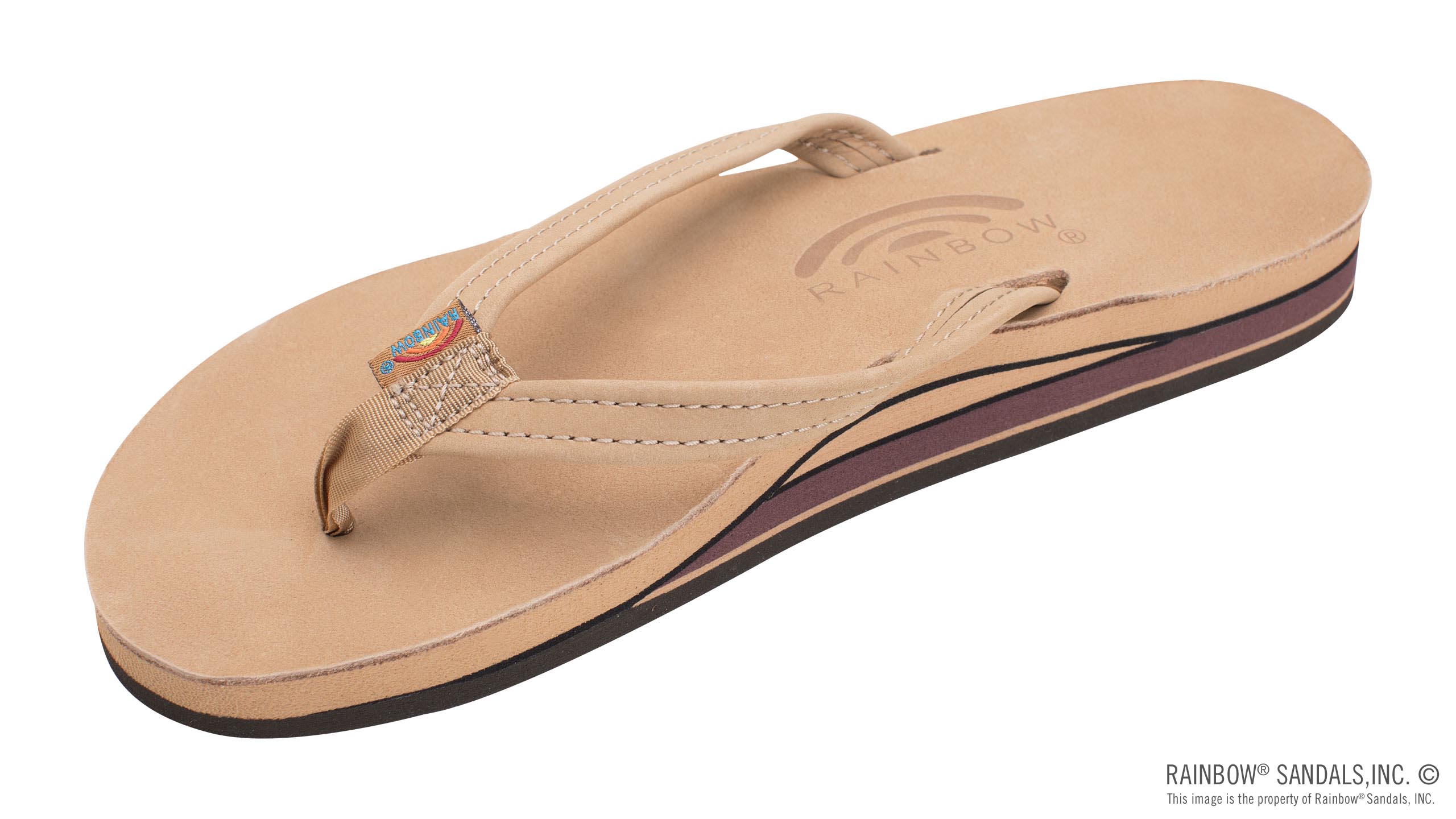 Rainbow Sierra Brown Double Layer Arch Support Premiere Leather Women's Sandals with a 1/2 inch Narrow Strap 302ALTSN-SRBR-L