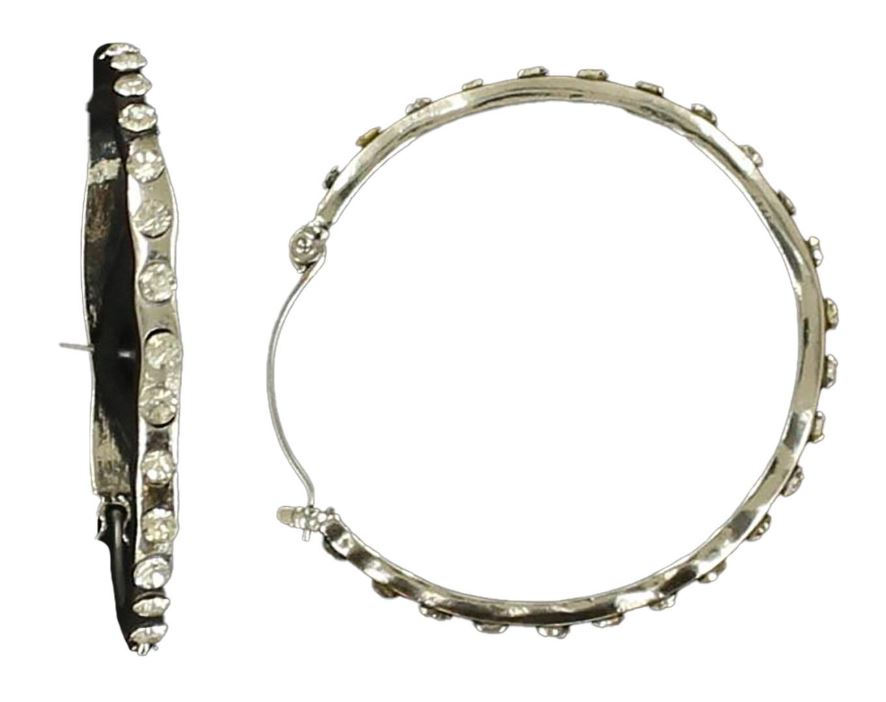 Blazin Roxx Clear Rhinestone Women's Hoop Earrings 30326