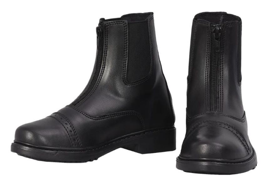 JPC Equestrian Black Tuffrider Childrens Front Zip Paddock Boots 3040-BLK