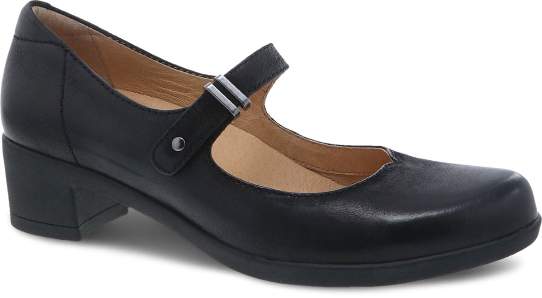 Dansko Callista Black Burnished Nubuck Womens Mary Jane Shoes 3215-100200