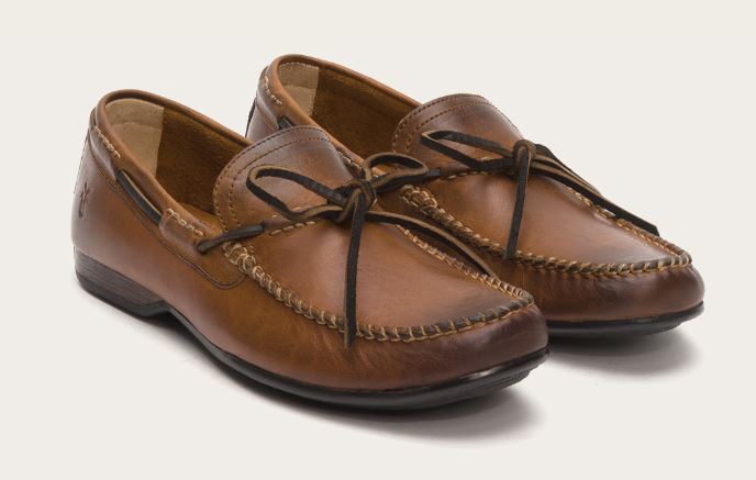 Frye Lewis Moccasin Loafers Cognac Mens Casual 3480236-COG display picture 1