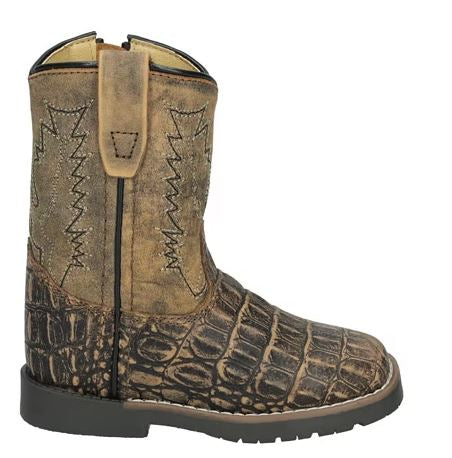 Smoky Mountain Sanded Black/Brown Dist Autry Toddler Leather Western Boots 3541T