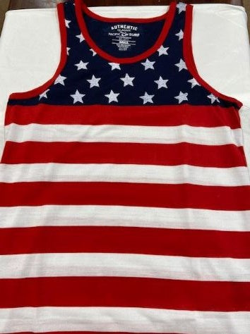 Karman Roper Men's Red, White and Blue Patriotic Tank Top 358Flag
