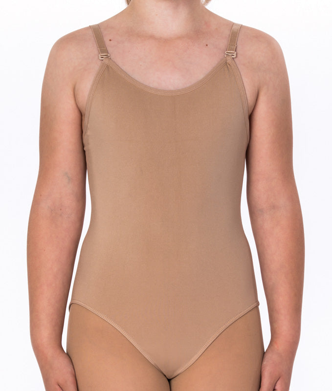 35C Nude Leotard with Clear and Nude Straps by Barbette