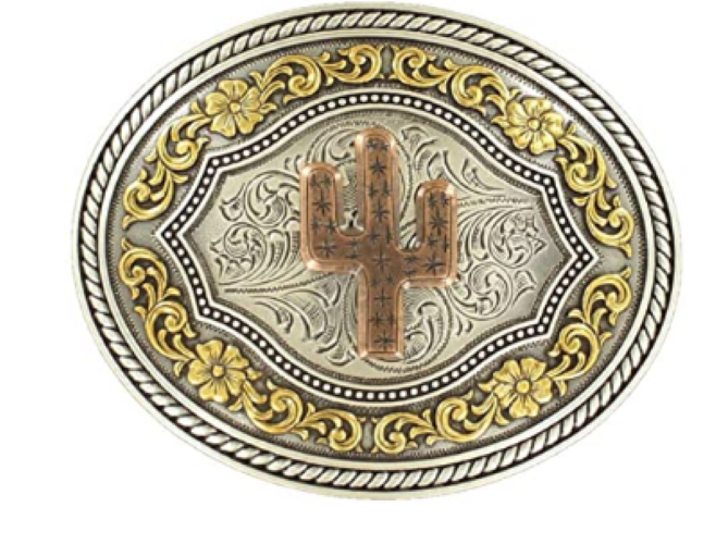 Nocoma Men's Tri-metal Cactus Oval Buckle 37701