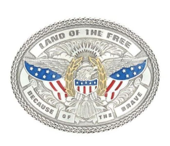 Nocona Land of the Free Mens Belt Buckle 37916
