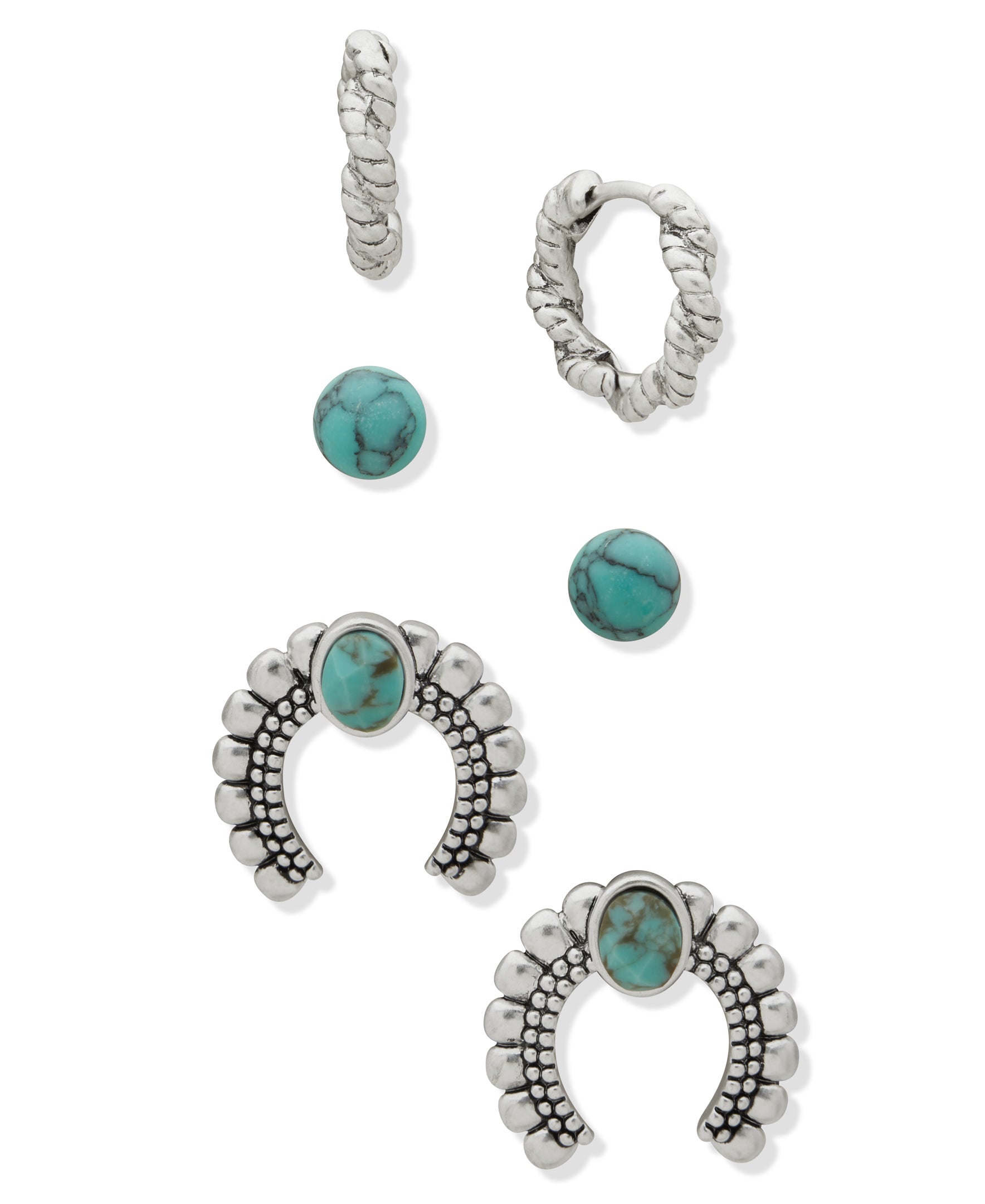 Lainey Wilson Post Hoops and Horseshoe 3 pair Earring Set (for Pierced Ears) 37G00018