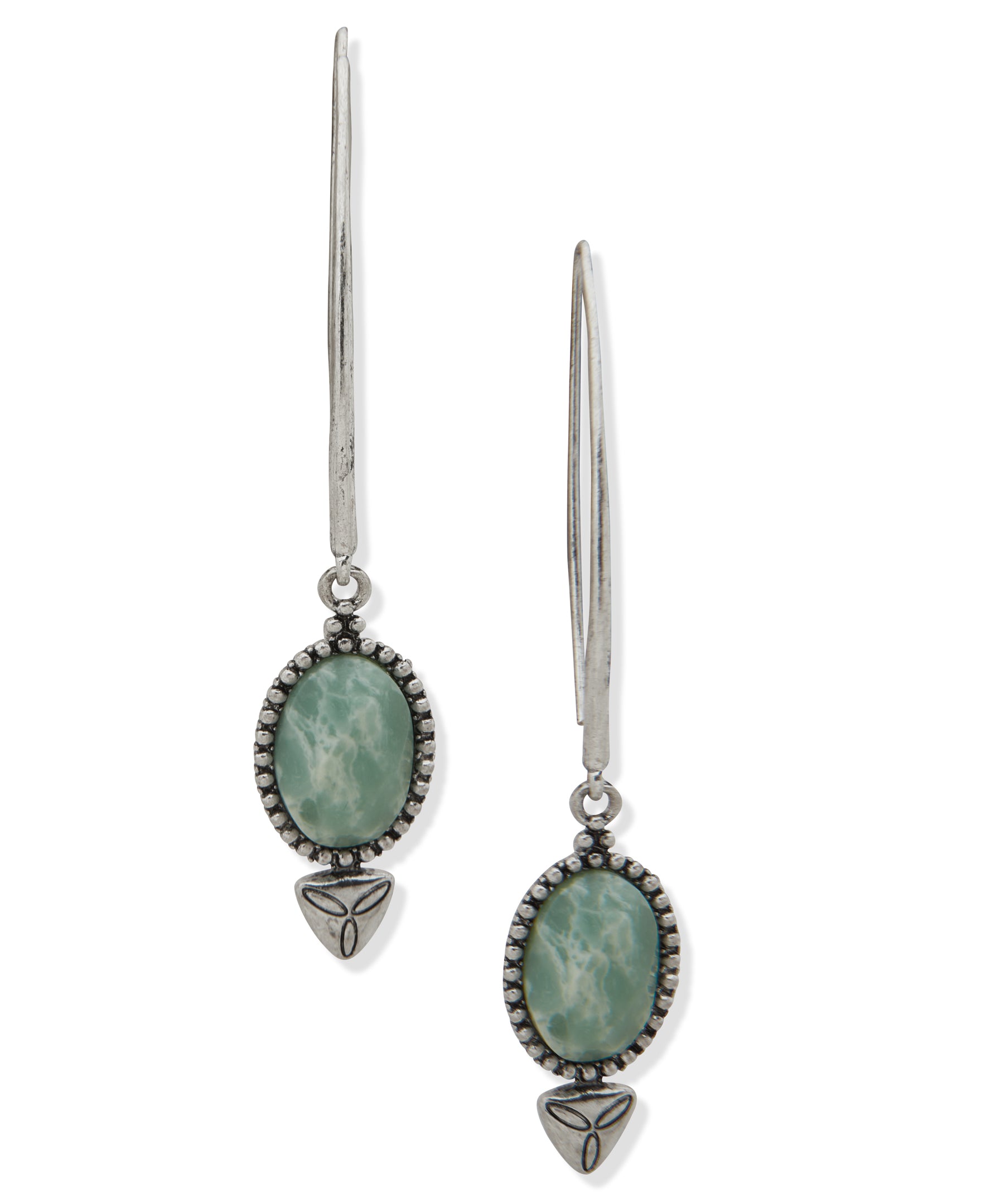 Lainey Wilson Silver/Seafoam Stone Drop Threader Earrings 37G00030