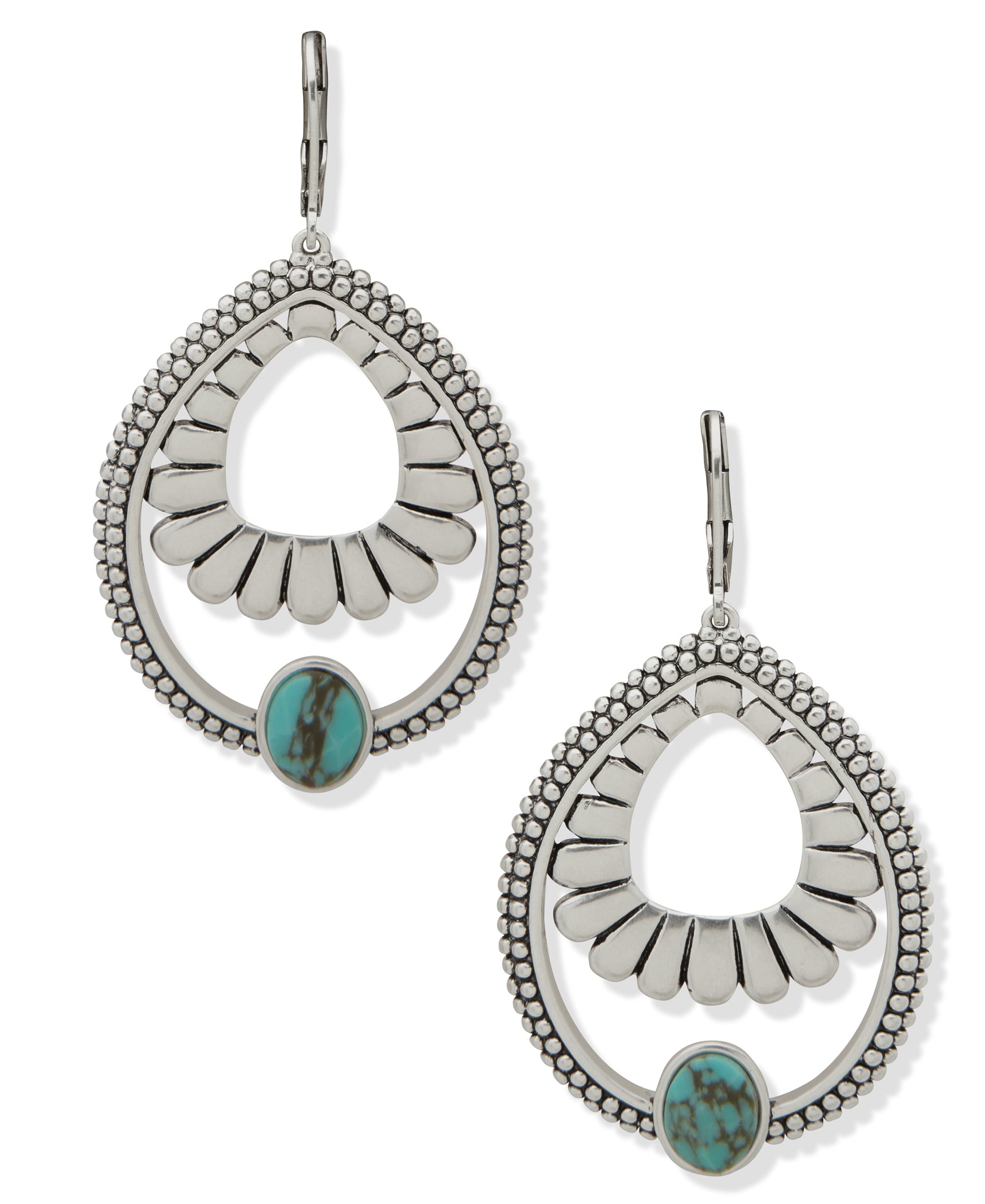 Lainey Wilson Silver/Turquoise Western Style Teardrop Earrings (for Pierced Ears) 37G00031