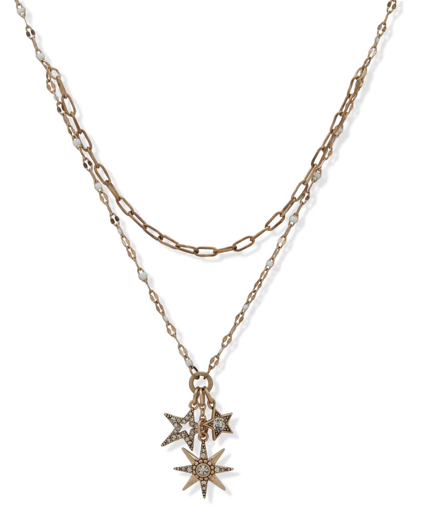 Lainey Wilson Gold/White 16 inch Necklace with Star Charms 37N00010