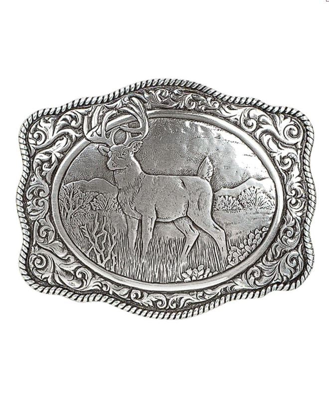 Crumrine Whitetail Deer Buckle with Rope Edging 38038