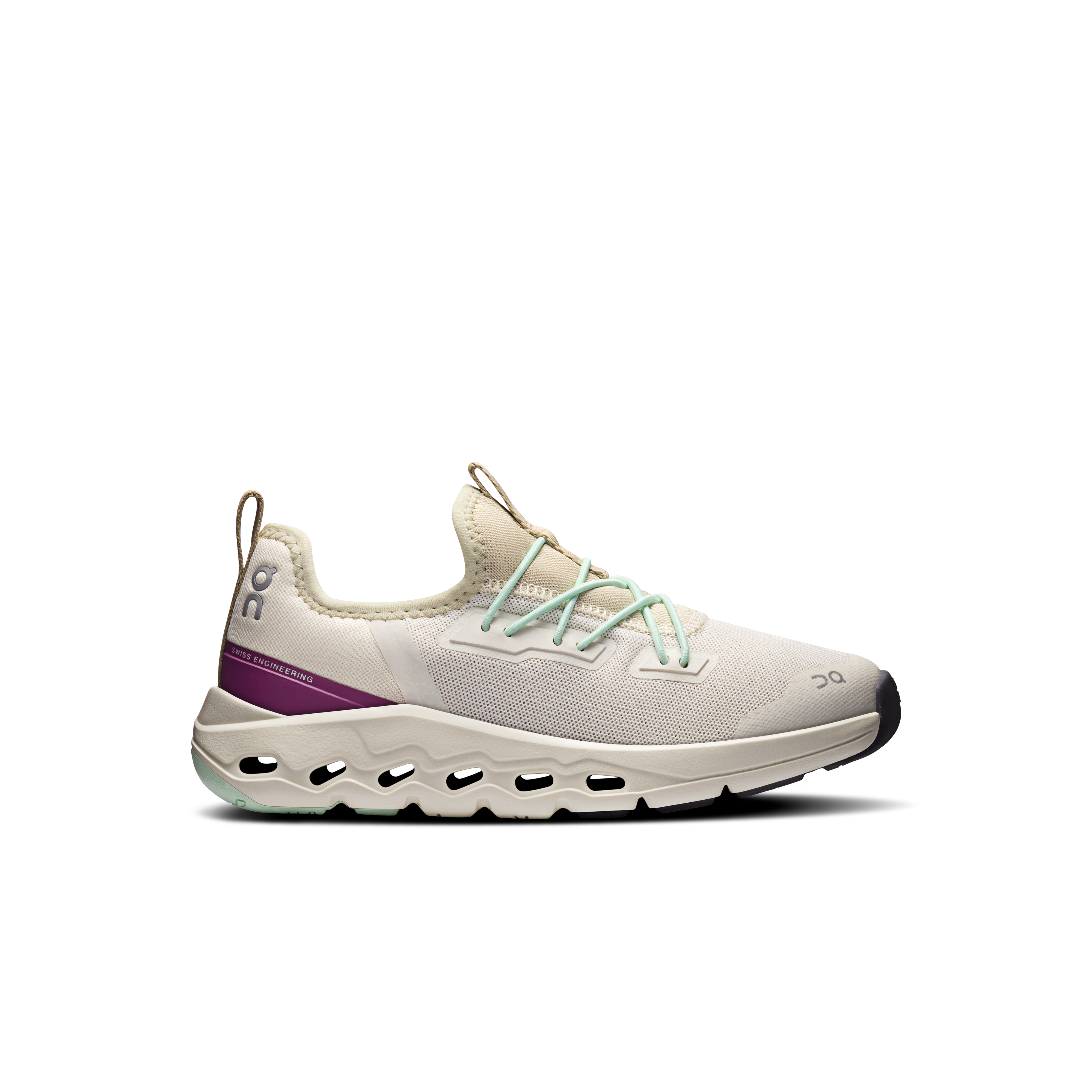 On Chalk/Elderberry Cloudleap Kids Athletic Shoes 3KE30024819