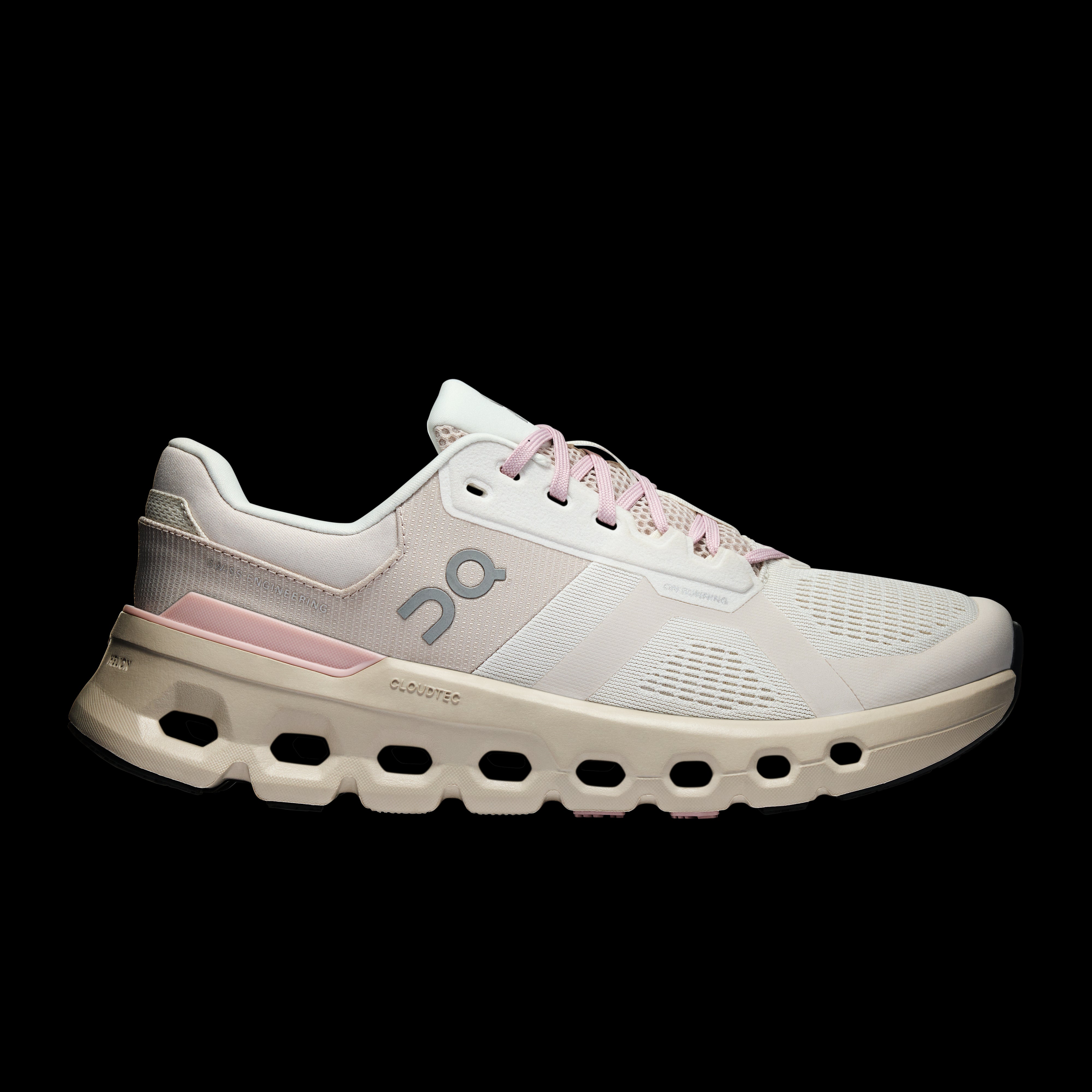 On Ivory/Mauve Cloudrunner Wide Women's Shoes 3WE10342264