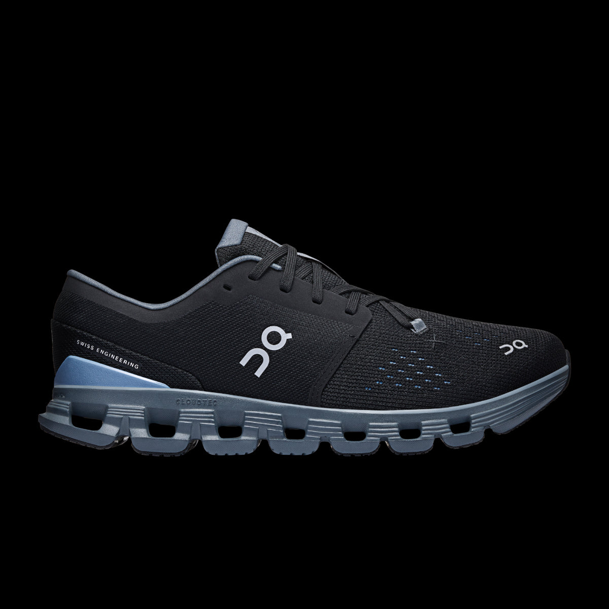 On Black/Chambray Cloud X 4 Men's Athletic Shoes 3ME30041446