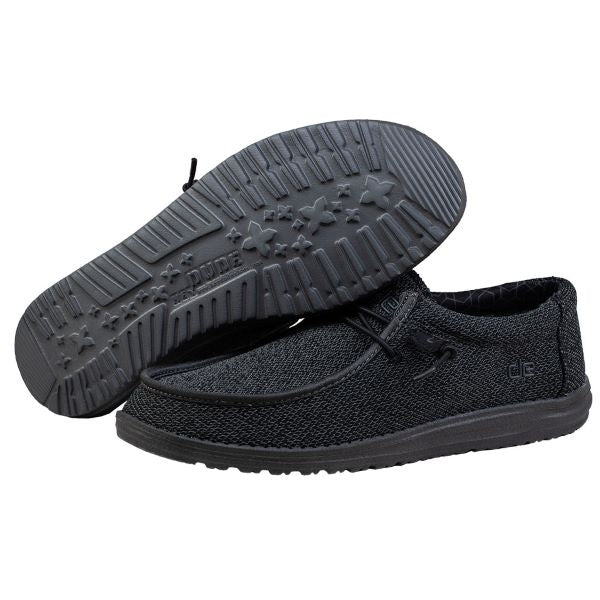Hey Dude Total Black Wally Sox Men's Casual Shoes 40019-OXJ