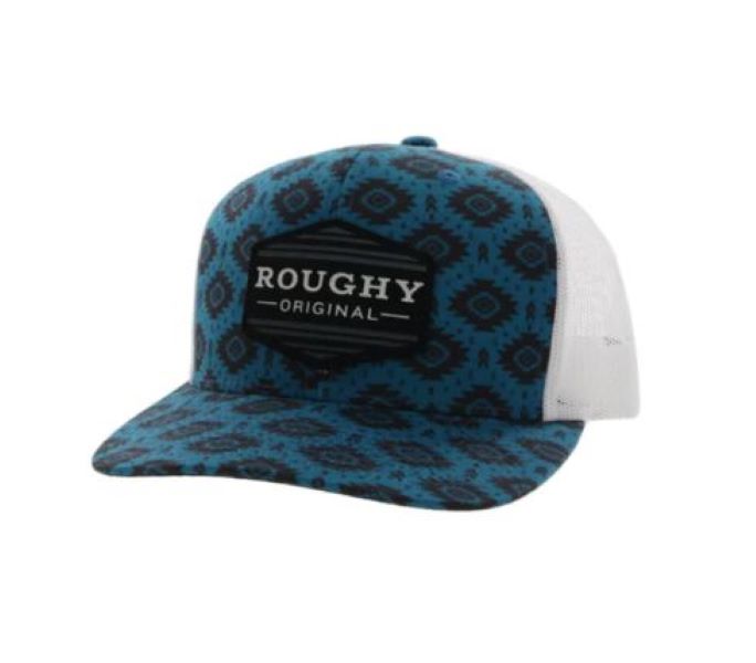 Hooey Black/Blue  with print Roughy Snapback Hat 4040T-BLWH
