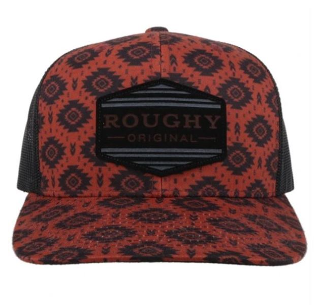 Hooey Rust and Black Tribe Roughy Printed Mens Cap with Patch 4040T-RUBK