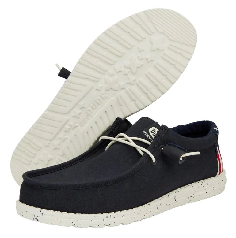 Hey Dude Navy White Wally Americana Men's Casual Shoes 40687