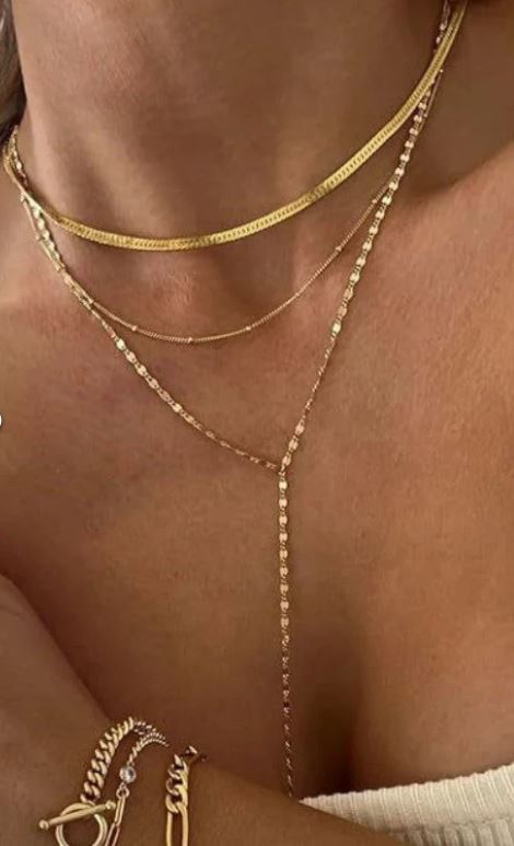 Josslyn Gold 18K Stainless Steel Tarnish Free Women's Y Necklace 40NK9616