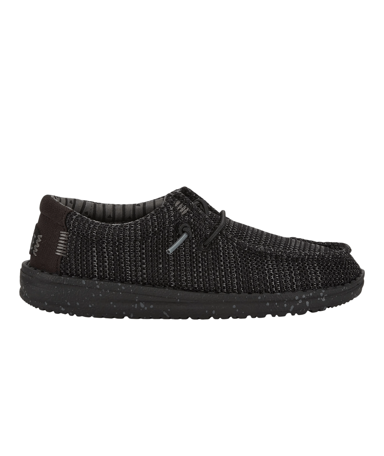 Hey Dude Black/Black Wally Y Stretch Sox Youth Shoes 42072-060