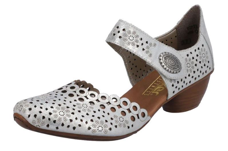 Rieker Delphi Silver Womens Cut Out Sandals 43753-90