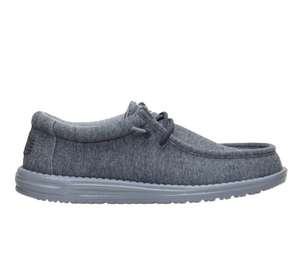 Hey Dude Charcoal Wally Stretch Jersey Men's Casual Shoes 45433-025