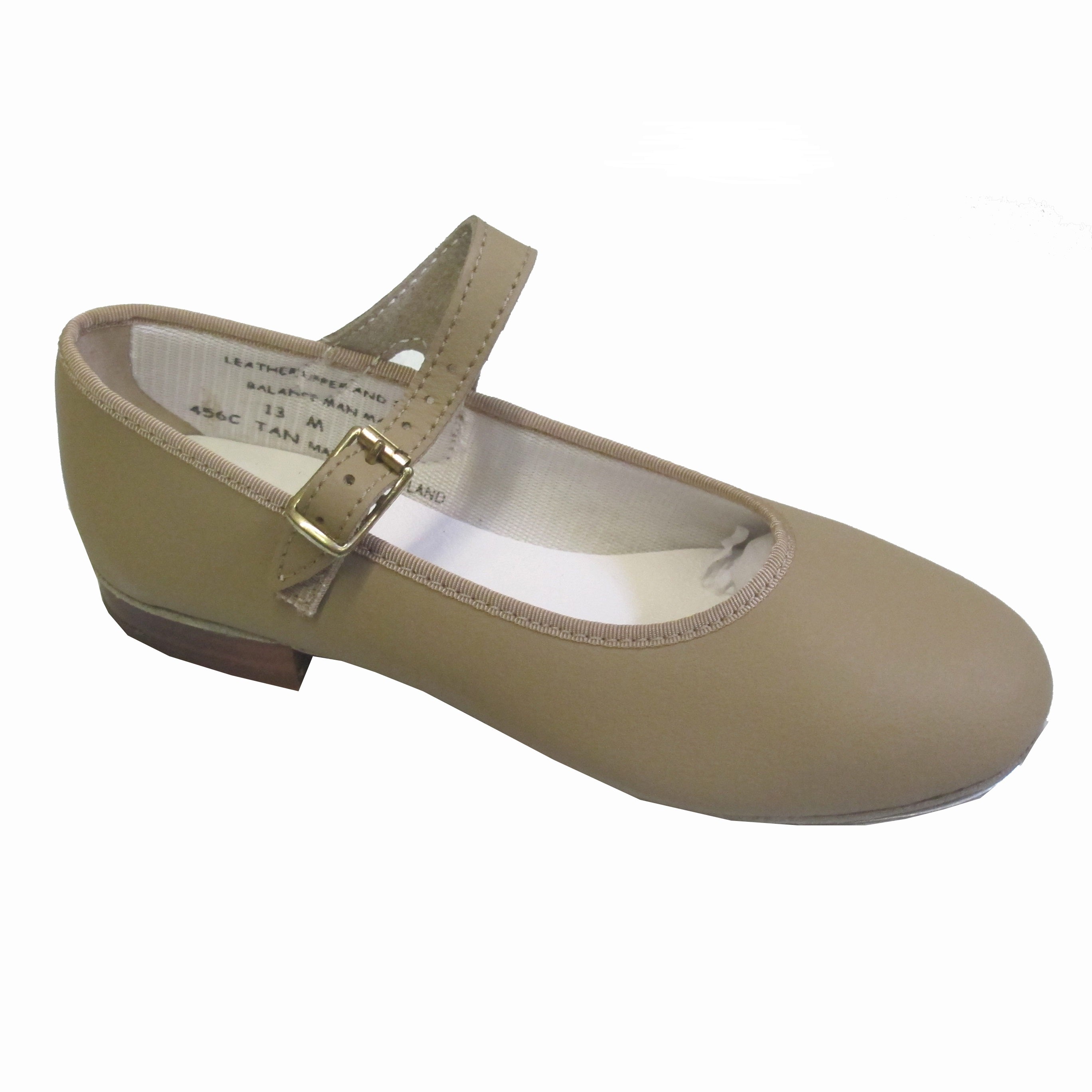 456C Tan Kids Mary Jane Tap Shoes (Sizes 12.5-2.5)