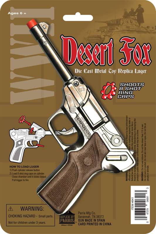 Parris Manufacturing Desert Fox Solid Die-Cast Toy Metal Pistol with Plastic Handle 4641C
