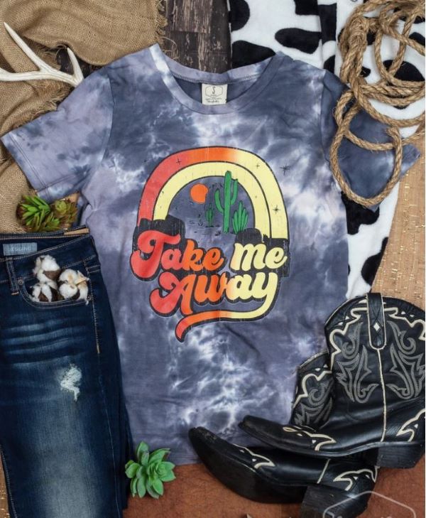 DaisyRae Everyday Blue Smoke Take Me Away Crew Neck Tee 4987B-TMA