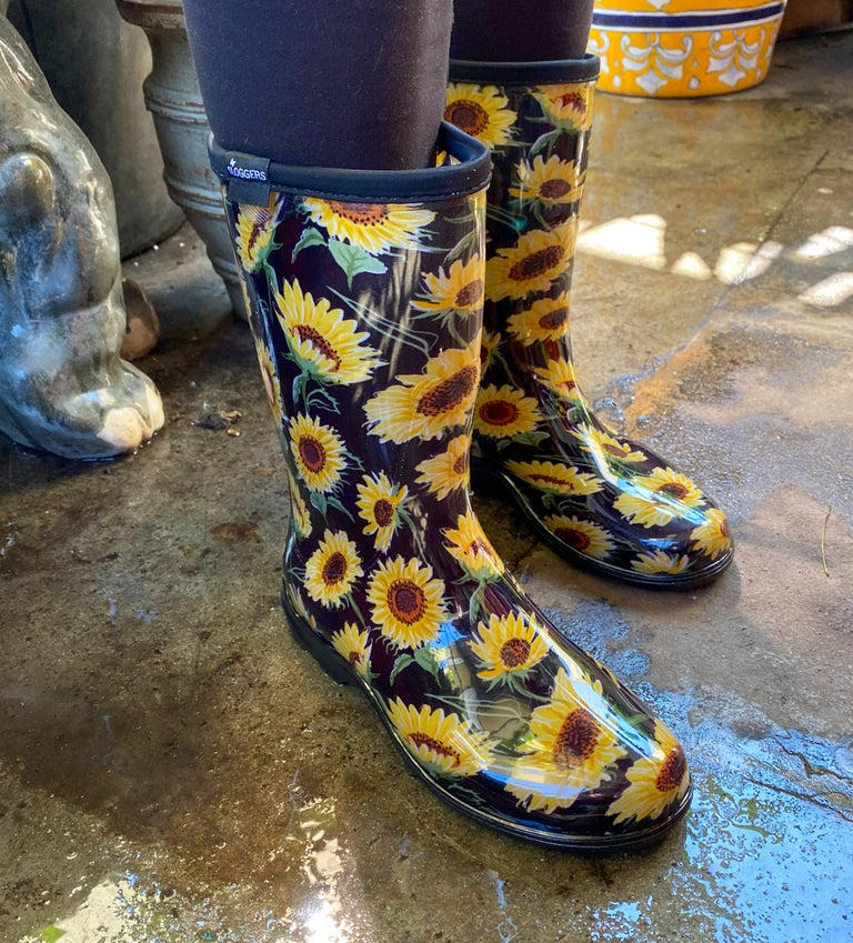 Sloggers Sunflower Black Women's Rain Garden Boots 5023SUNBK