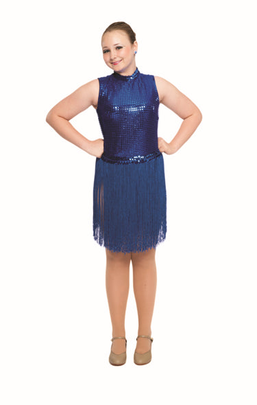 508S 18 inch Fringe Skirt w/ Silver waistband- Child Sizes