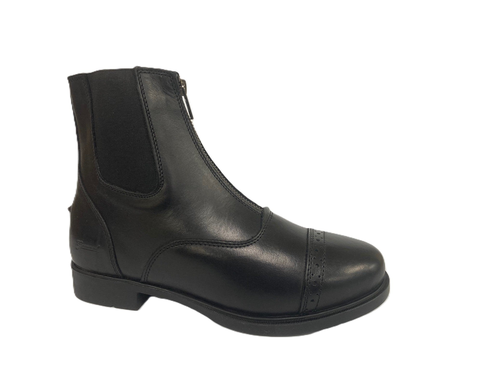 Grewal Black Zip Up Vegan Leather Women's Paddock Boots 510101