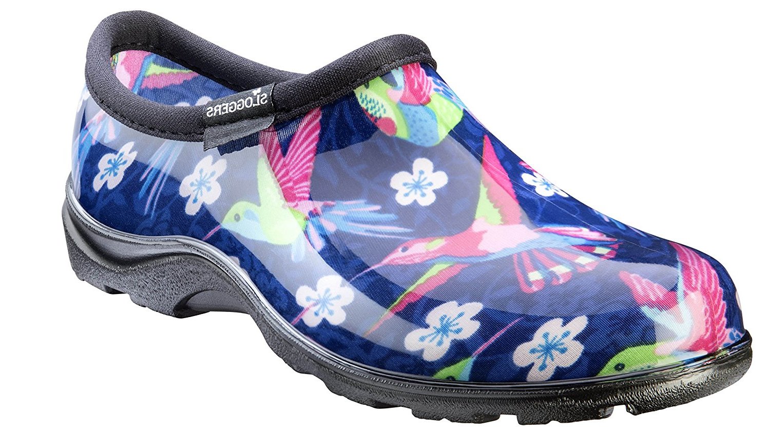 Slogger Hummingbird Blue Pink Rain & Garden Wateproof Womens Comfort Shoes 5117HUMPK