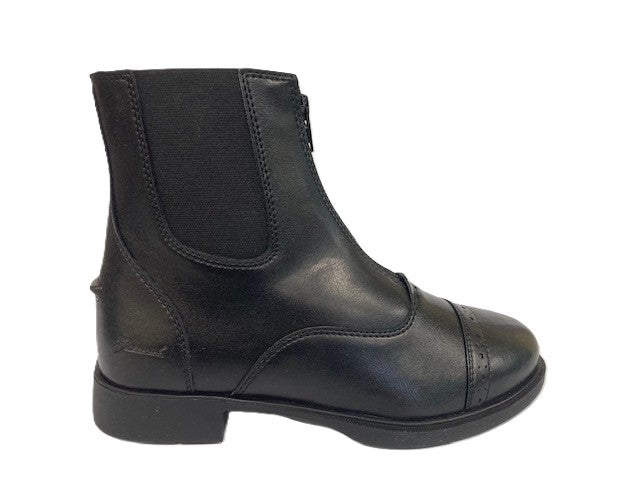 Grewal Equestrian Black Vegan Leather Women's Zip Up Paddock Boots 520101-B006G
