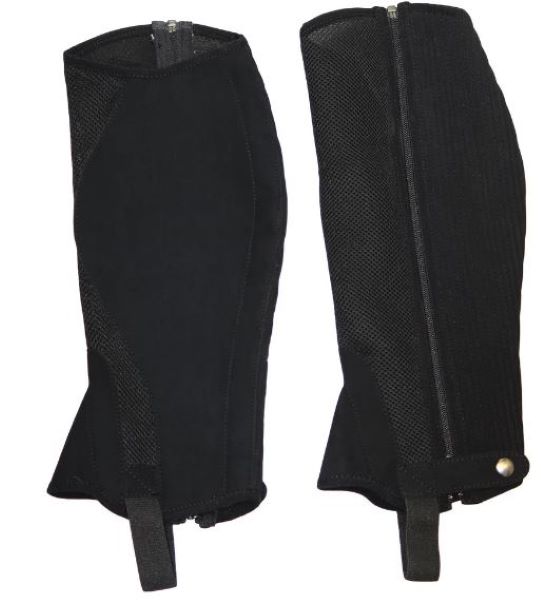 JPC Equestrian Black Tuffrider Childrens Airflow Synthetic Half Chaps 5241-BLK
