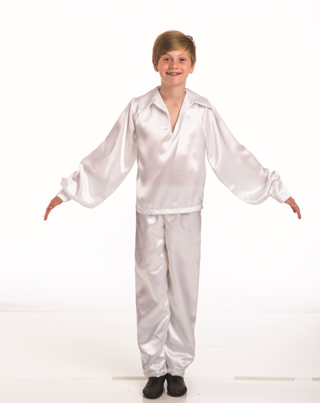 524 Child Satin Long Sleeve Shirt with Collar