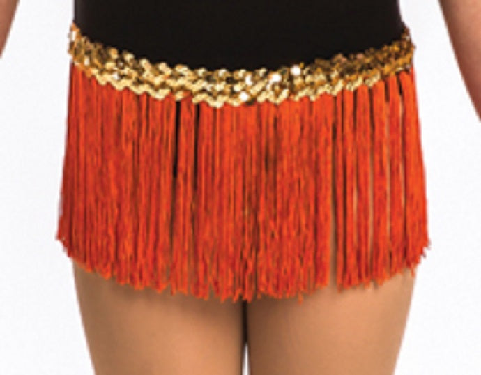 535S 6 inch FRINGE SKIRT WITH SILVER SEQUINS Child Sizes